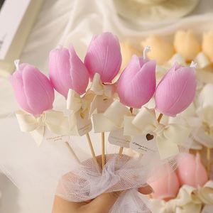 Bougie parfumée à la fleur de tulipe, cadeau d'anniversaire, cire de soja non toxique, aromathérapie, pour la relaxation et le soulagement du stress - Product Image 3