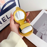 Joli mini porte-monnaie pendentif fait main en cuir rond, breloque porte-clés pour la décoration de sacs fourre-tout