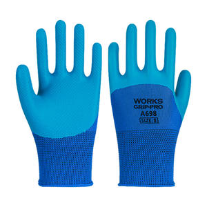 Gants de travail en latex Works Grip-Pro A698, taille 8, antidérapants, durables, respirants, gants de sécurité pour la construction - Product Image 1
