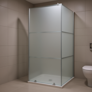 Mampara de Ducha con Puerta Corredera de Vidrio Esmerilado ESG de 39.4x76.8 Pulgadas con Marco, Diseño Minimalista, Accesorio de Baño - Product Image 2