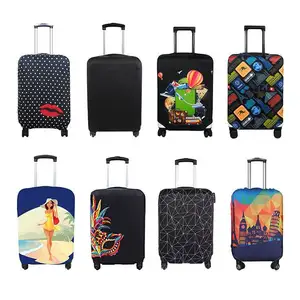 旅行行李盖实心黑色氨纶手提箱保护器适合18-32寸行李