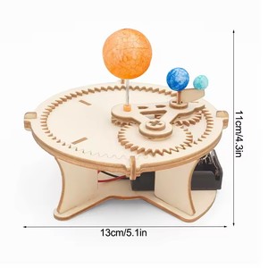 Modèle de <span class=keywords><strong>globe</strong></span> <span class=keywords><strong>terrestre</strong></span> du système solaire en <span class=keywords><strong>bois</strong></span>, soleil, lune, modèle DIY, kit d'expériences scientifiques éducatives à télécommande pour enfants - Product Image 2
