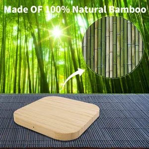 Wireless Phone Charger Factory Custom Laser LOGO 10W 15W Portable Desktop Phone Fast Charging Bamboo Wireless Charger Pad