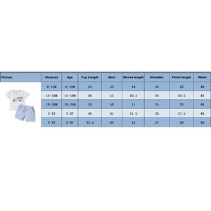 Set Estivo per Bambino con Ricamo Coniglio e Camion di Pasqua, Pantaloncini a Righe Blu e Bianche, 100% Cotone, Abbigliamento per Bambini all'Ingrosso - Product Image 6
