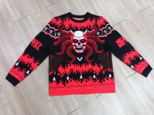 Custom Devil Print <strong>Halloween</strong> Sweater Men's <strong>Women's</strong> Knitted Sweaters Families Ugly Christmas Pullover Vampire <strong>Jumper</strong> - Product Image 2