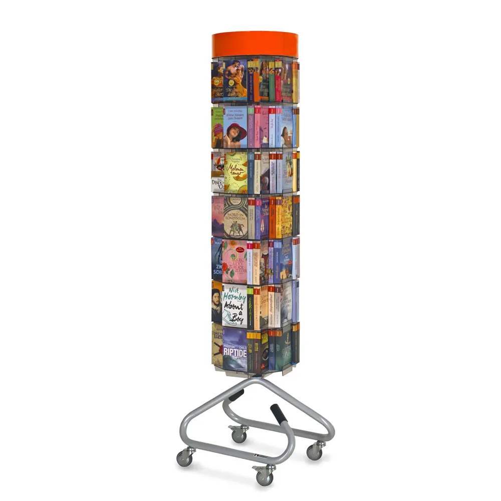 Berdiri Lantai kartu hadiah logam kartu pos putar tampilan brosur berdiri rak tampilan buku untuk toko ritel