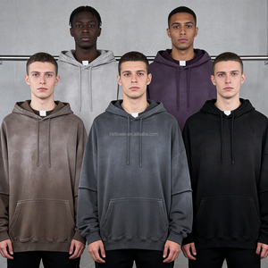 Sudaderas con Capucha Personalizadas al por Mayor para Hombre, 100% Algodón, Estilo Oversize, Moda Urbana, Lavadas, Sin Cordones, Casuales - Product Image 1