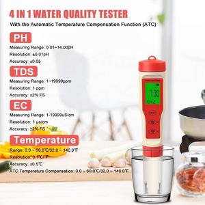 4 in 1 saf su PH/TDS/EC/sıcaklık ölçer çok fonksiyonlu meyve suyu PH dedektörü TDS EC Tester hidroponik su kalitesi analizörü - Product Image 4