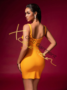 Ocstrade New Arrival <span class=keywords><strong>2025</strong></span> không tay kim loại bướm vàng mini Casual Dresses trang phục chính thức Bodycon Bandage Dresses đối với phụ nữ thanh lịch - Product Image 3
