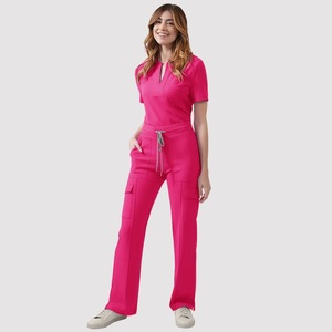 Divisa Medica con Scollo a V per Dottori e Infermieri, Camice Chirurgico Monocolore, Completo con Top e Pantaloni <span class=keywords><strong>Cargo</strong></span> per Uomo e <span class=keywords><strong>Donna</strong></span> - Product Image 5