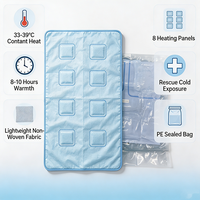 Couverture d'urgence auto-chauffante jetable à 8 panneaux, couverture de survie thermique améliorée pour couverture en aluminium traditionnelle, chaleur active
