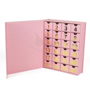 Custom Logo Handmade Cardboard Luxury Cosmetic Packaging Beauty Gift Box Beauty 24 Days Advent Countdown Christmas Jewelry Box - Product Image 1