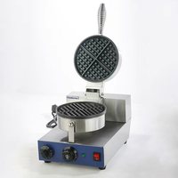 Gaufrier Rotatif Belge Électrique 110V 1200W Professionnel pour Hôtels et Extérieur, en Acier Inoxydable avec Plaques Antiadhésives et Contrôle de la Cuisson