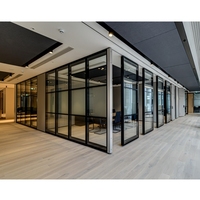 Finition pliante en bois de panneau de gypse, porte convenable avec le cadre en aluminium Cloison de séparation mobile flexible avec le tissu en verre de Mdf