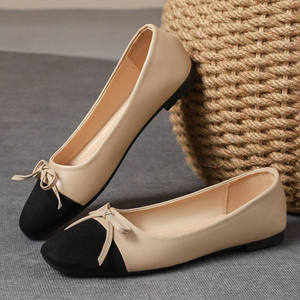 <span class=keywords><strong>Ballerine</strong></span> <span class=keywords><strong>comode</strong></span> da donna scarpe basse da balletto a punta quadrata con chiusura a fiocco per tutte le stagioni-estate e inverno - Product Image 5