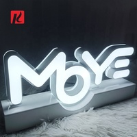 Afficheur LED de table personnalisé, enseigne de marque d'intérieur, comptoir d'affaires, enseigne sur pied avec lettres en acrylique