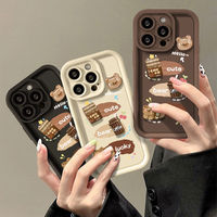 Nouveau populaire ours Design mignon dessin animé chanceux tasse à café Style TPU étui de téléphone portable pour Iphone 8 X XR XS 11 12 13 14 15 16 Pro Max