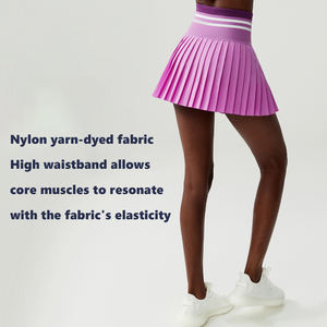 XW-SP461 नई गोल्फ प्लेटेड स्कर्ट महिलाओं की हल्के उच्च कमर खेल रंग ब्लॉक कसरत एथलेटिक योग टेनिस स्कर्ट - Product Image 4