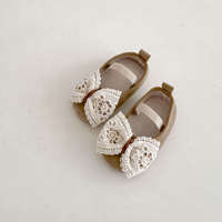 Chaussures pour bébés filles printemps-automne avec grand nœud, mignonnes, à semelle souple et antidérapante