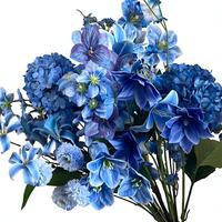Hydrangées bleues artificielles style ciel et mer, toucher soyeux, pour allée de mariage