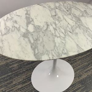 Aangepaste Meubelen Moderne Witte Natuurlijke Arabescato Marmer Ovale Eero <span class=keywords><strong>Saarinen</strong></span> Tulip Eettafel - Product Image 5