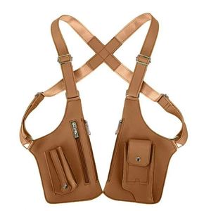 Men's Invisible Underarm Anti-theft Tactical Backpack with Multi-pocket Storage Pu <b>Material</b> Outdoor Use Mobile Phone Satchel PU - Product Image 1