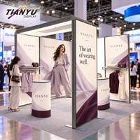 Stand d'exposition modulaire en aluminium robuste 3x3 6x6 avec éclairage intégré et étagères pour salon professionnel