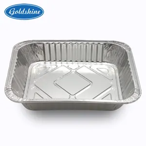 Kotak Peralatan Rumah Tangga Wadah Aluminium Foil Makanan Perak Keras Sekali Pakai Harga Rendah 2 Oz Aluminium Foil Baking Cups dengan Tutup