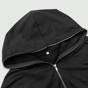 Sweat-shirts à capuche personnalisés avec fermeture éclair complète pour hommes, poids lourd, sweat-shirt à capuche court surdimensionné vierge unisexe - Product Image 5