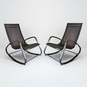 रहने वाले कमरे के उपयोग के लिए शून्य गुरुत्वाकर्षण सुविधा के साथ लोहे की फ्रेम रॉकिंग कुर्सी लिविंग रूम के उपयोग के लिए बाहरी बालकनी स्टील सामग्री के लिए - Product Image 1