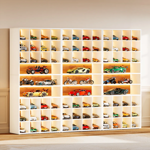 Современный витринный шкаф из массива дерева с LED-подсветкой, 9-ярусный, для коллекционных предметов - Product Image 1