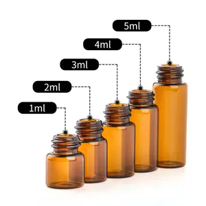 고급 고급 유리 점 적기 병 샘플 빈 샘플 병 2ml 유리 작은 병 병 앰버