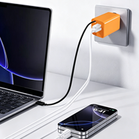 Chargeur rapide 65W avec câble rétractable, prise EU, USB-C PD QC SCP OVP OCP, ignifuge pour montre connectée, téléphone portable, ordinateur portable
