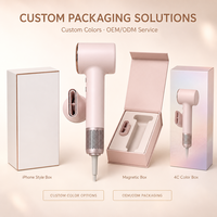 Sèche-cheveux portable mini compact haute vitesse avec écran LCD élégant, soin ionique, moteur BLDC 110000 tr/min et capteur tactile avec poignée