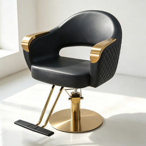 Silla de Barbero Ergonómica Hidráulica de Acero y Cuero Sintético Moderna al por Mayor con Rotación de 360 Grados para Salón, Barbería, Sala de Estar y Hotel - Product Image 1