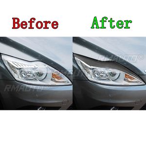ฝาครอบตกแต่งไฟหน้ารถยนต์คาร์บอนไฟเบอร์แท้ 1 คู่ สำหรับ Ford Focus 2 MK2 ปี 2008 2009 2010 อุปกรณ์ตกแต่งรถยนต์ - Product Image 5
