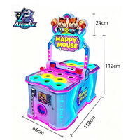 Machine de jeu de pêche aux souris double joueur pour enfants, à monnayeur, pour divertissement commercial, avec têtes de souris et de grenouilles, et fonction marteau
