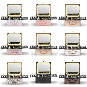 Professionnel 3 couleurs Dimmable LED éclairé étanche étui <span class=keywords><strong>de</strong></span> maquillage couverture miroir grande capacité voyage <span class=keywords><strong>Train</strong></span> boîte organisateur personnalisé - Product Image 2