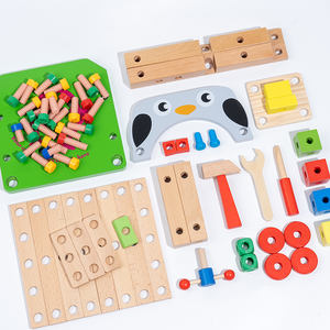 Elisyia Outils multifonctionnels en forme de pingouin <span class=keywords><strong>Chaise</strong></span> en bois de hêtre Kit de <span class=keywords><strong>bricolage</strong></span> <span class=keywords><strong>Montessori</strong></span> coloré Jouets éducatifs pour enfants de 0 à 6 ans Unisexe - Product Image 4