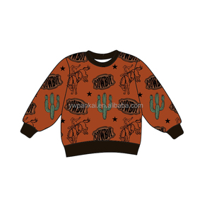 Vendita calda Pullover manica lunga per neonati stampa occidentale personalizzata girocollo per bambini ragazzi ragazze Top <span class=keywords><strong>felpe</strong></span> - Product Image 5