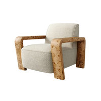 Fauteuils de salon rétro de style Art déco français, chaises confortables en bois de teck, canapé simple classique vintage de luxe pour boîte de nuit