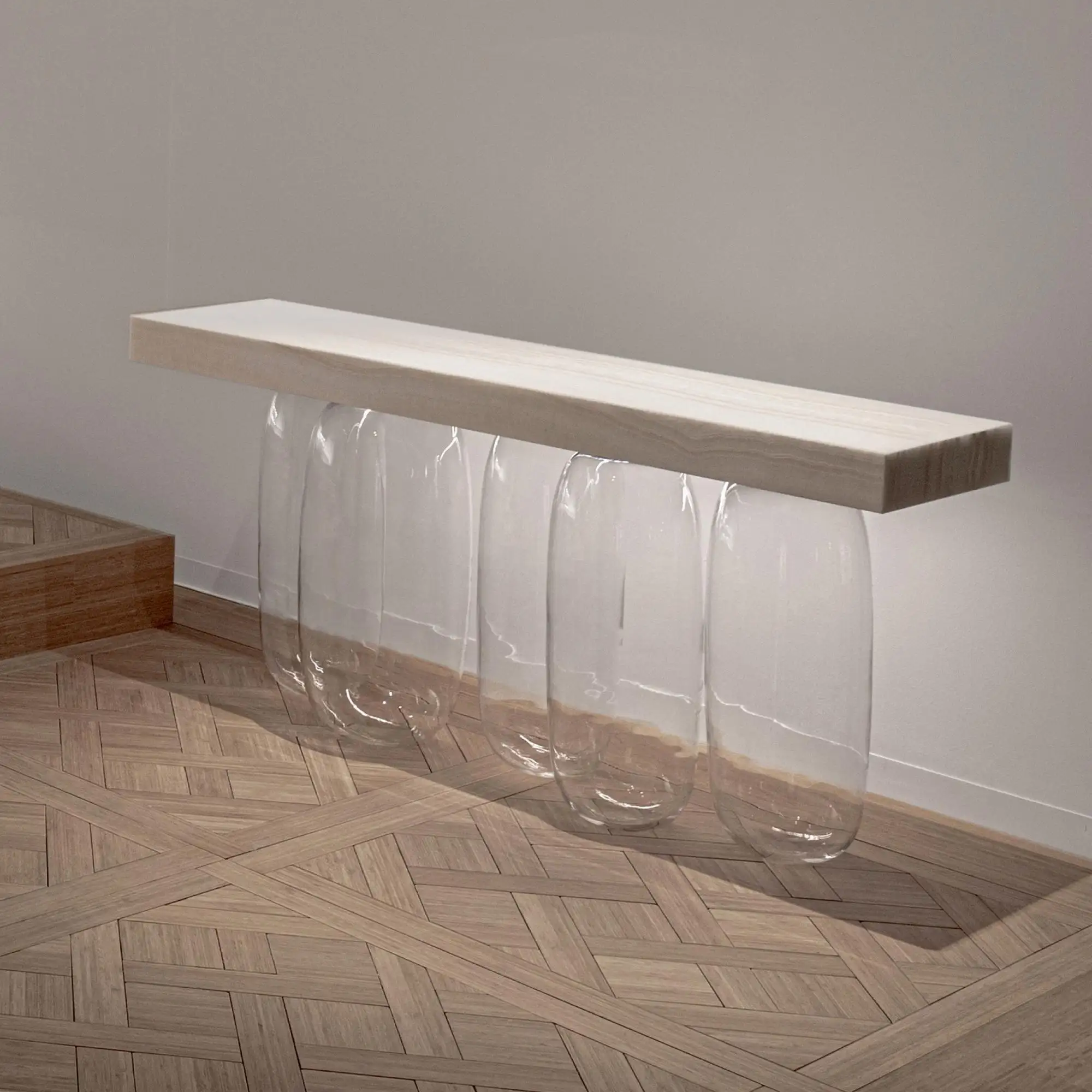 Shihui Aangepast Ontwerp Modern Nordic Woonkamer Meubilair Antieke Rechthoek Lange Tafel Glazen Basis Marmeren Top Console Tafel