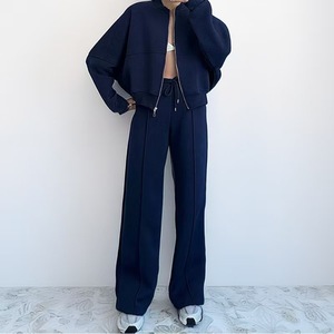 Chaqueta y pantalones de chándal con cremallera completa de talla grande XL para <span class=keywords><strong>mujer</strong></span>, chándal informal de corte holgado para otoño, ropa de salón - Product Image 6
