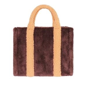 Bolso Tote Marrón Personalizado para Mujer, con Correa Cruzada de Peluche, Textura de Piel de Cordero, para Otoño e Invierno - Product Image 6