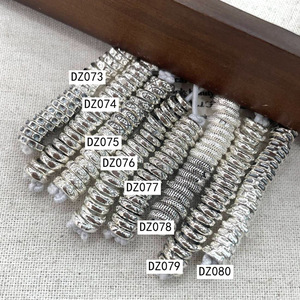 Cuentas espaciadoras enrolladas de plata de ley S925 con acabado martillado tailandés, cuentas sueltas para la fabricación de joyas DIY, diseño Lush Greenery. - Product Image 2