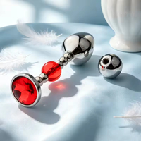 Plug anal en alliage d'aluminium avec base en gemme rouge, stimulateur de prostate, jouet sexuel pour couple adulte