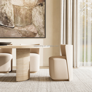 Sageliving Modern Luxury Solid Wood <strong>Dining</strong> Table <strong>Set</strong> with <strong>6</strong> Upholstered <strong>Chairs</strong> for Minimalist <strong>Dining</strong> <strong>Room</strong> Furniture - Product Image 2