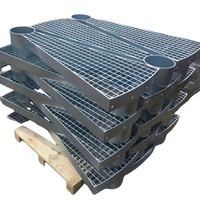 Grille antidérapante en acier galvanisé à haute résistance pour passerelles, systèmes de drainage de fossés, sols et parcs - Durable