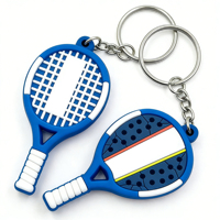 Porte-clés souvenirs en PVC durable à motif sportif avec impression en typographie pour promotions commerciales, petit investissement