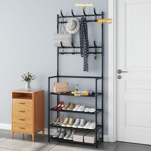 Estante Metálico Mayorista de Fácil Montaje para Zapatos, Perchero Sencillo para el Hogar, Estantes <span class=keywords><strong>Multiusos</strong></span> para Zapatos con Ganchos - Product Image 4